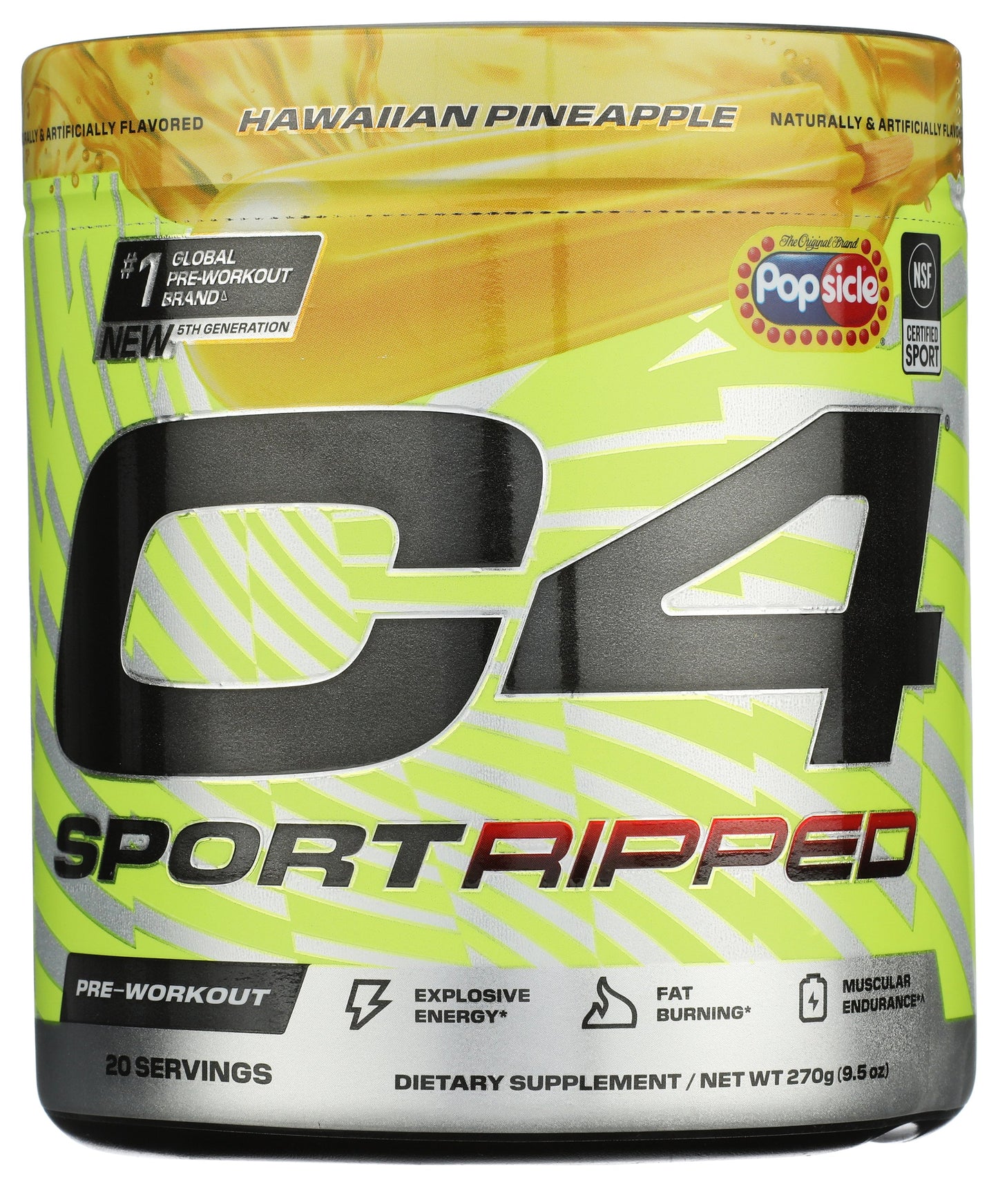 C4 Pineapple Pre-Workout Supplement on white background