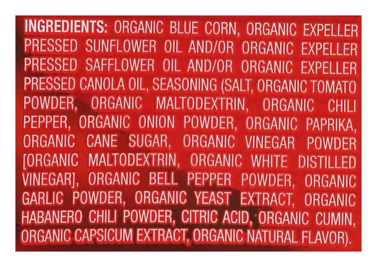 Organic Red Hot Blue Corn Tortilla Chips