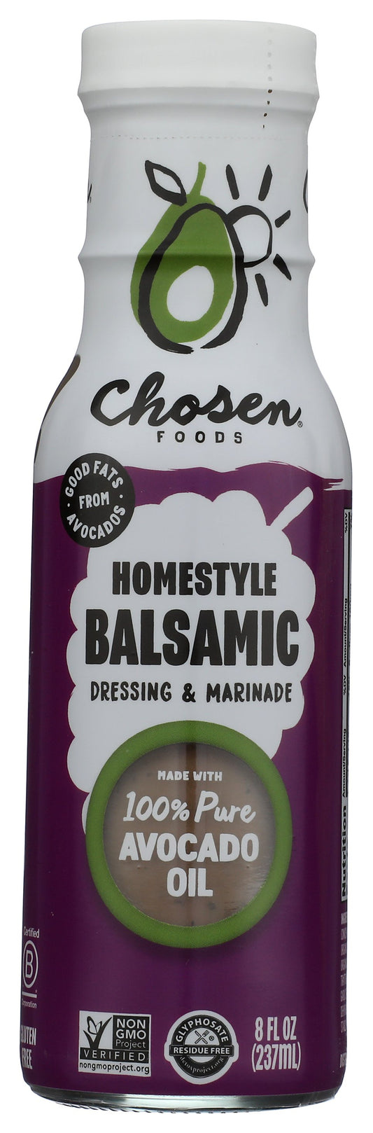 Chosen Foods balsamic dressing on white background