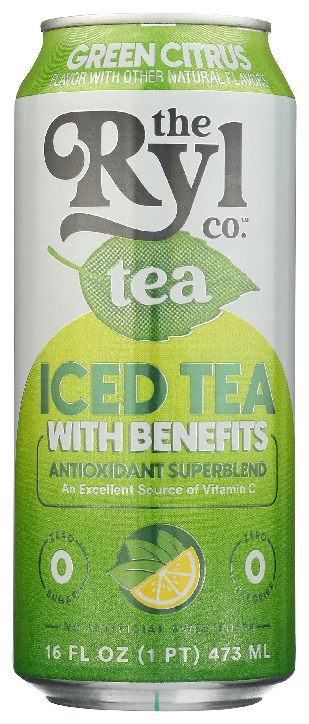 The Ryl Co. green citrus tea on white background
