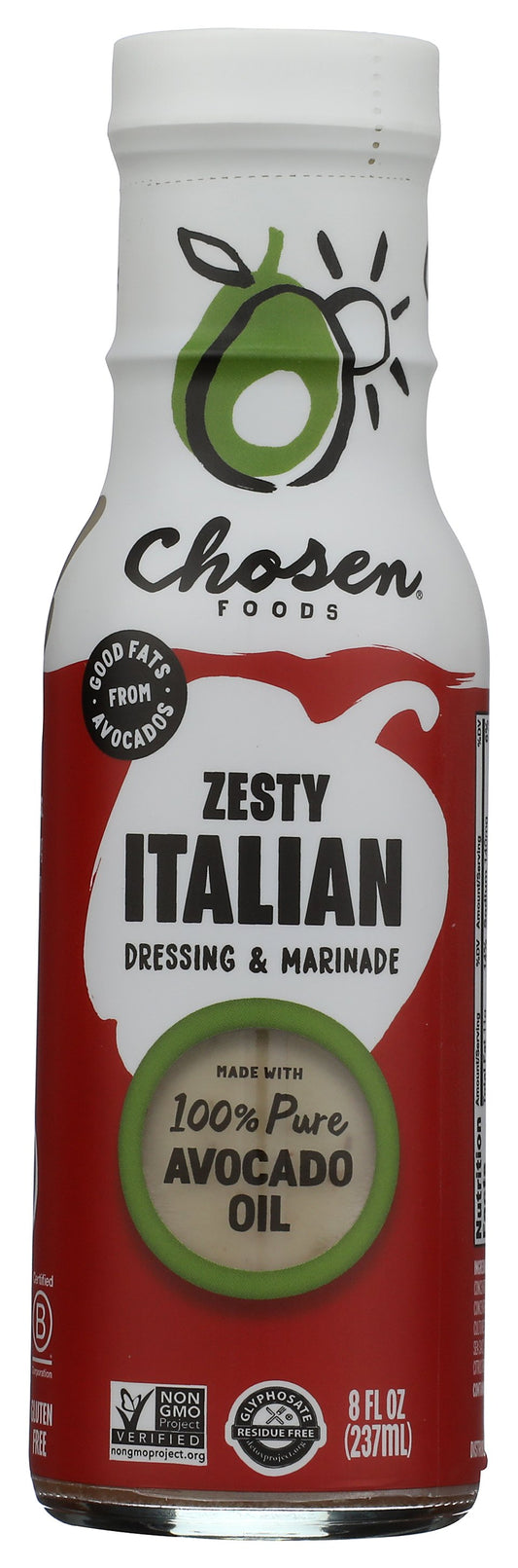 Chosen Foods Zesty Italian Dressing & Marinade on white background