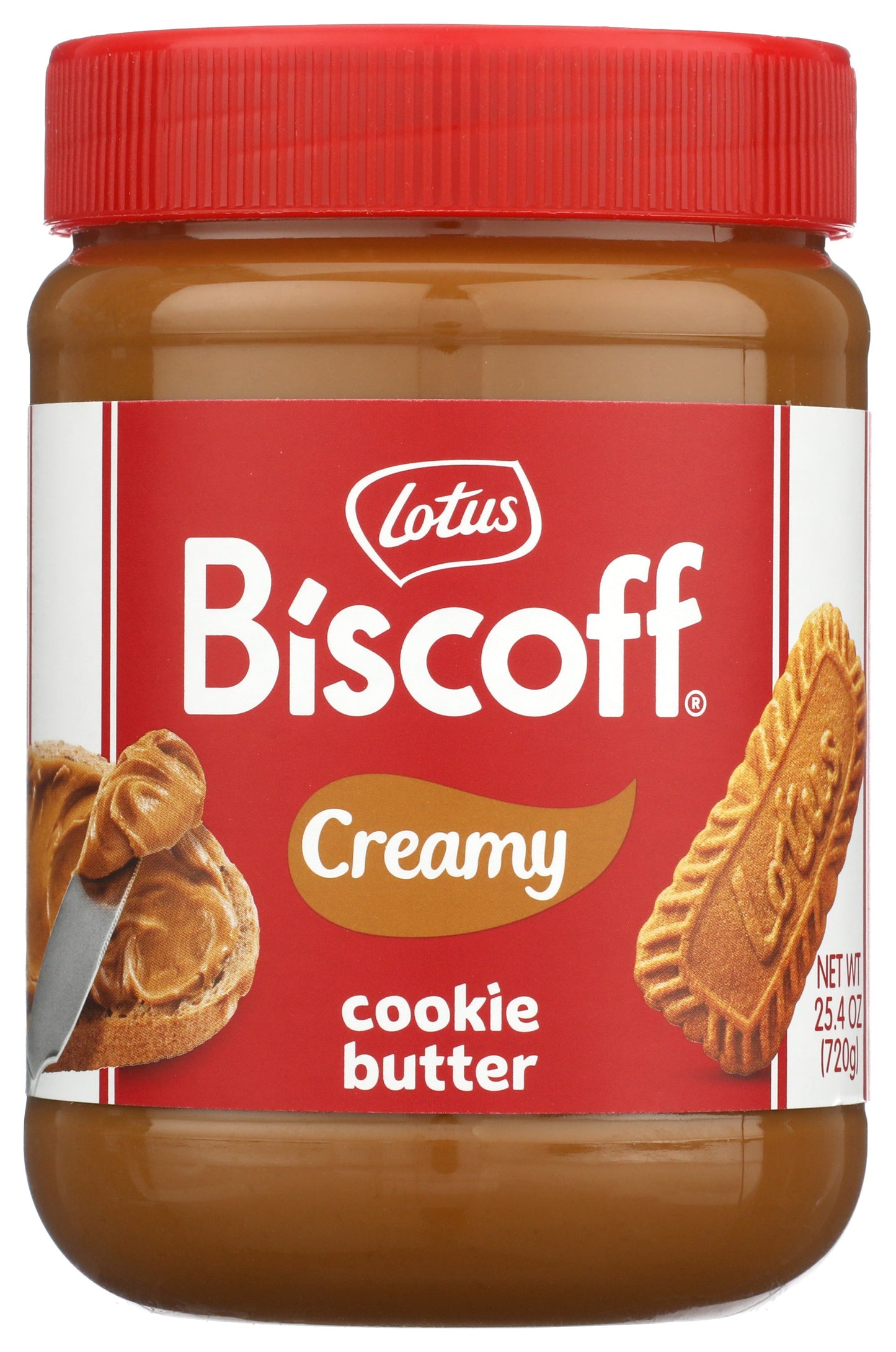 Biscoff Creamy Cookie Butter on white background