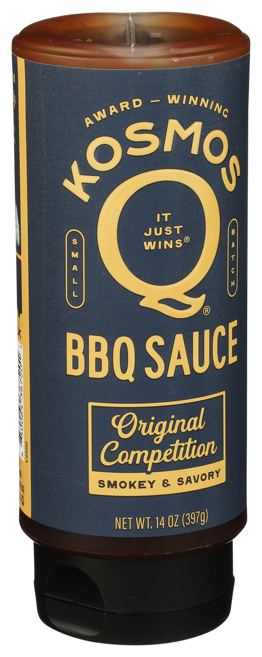 Kosmos Q BBQ sauce bottle on white background