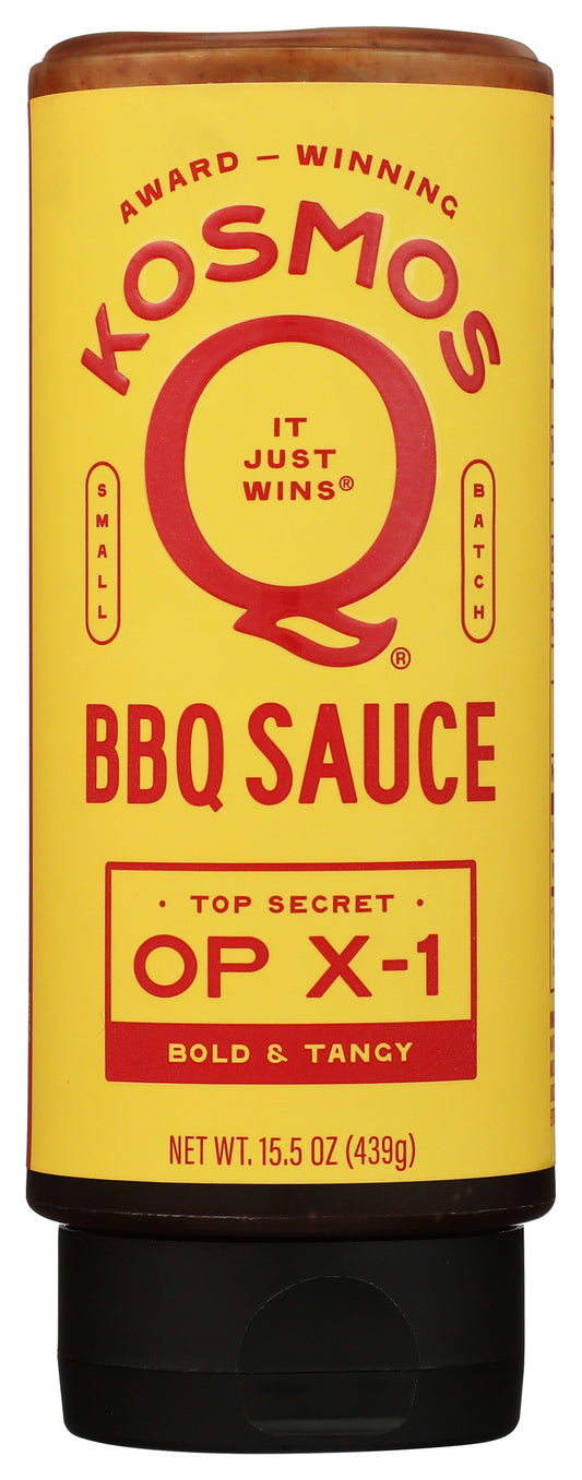 Kosmos Q BBQ sauce on white background