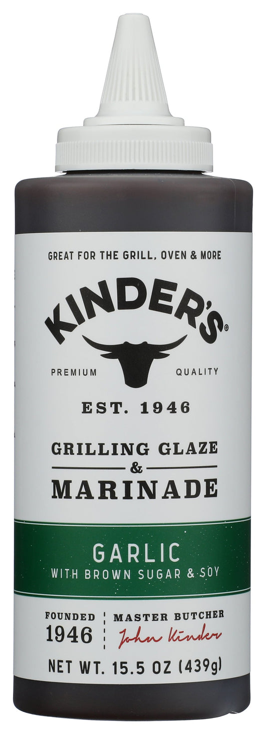 Kinder's Garlic Marinade bottle on white background