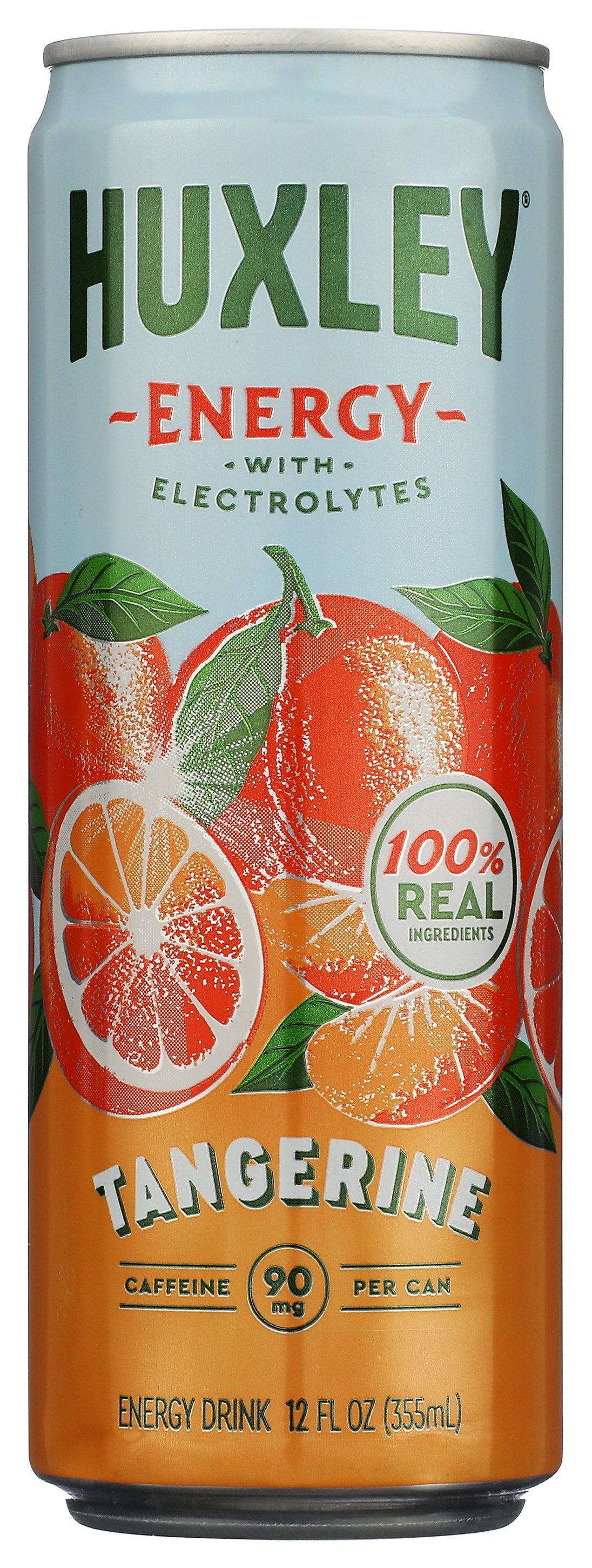 Huxley Tangerine Teton Energy Drink on white background