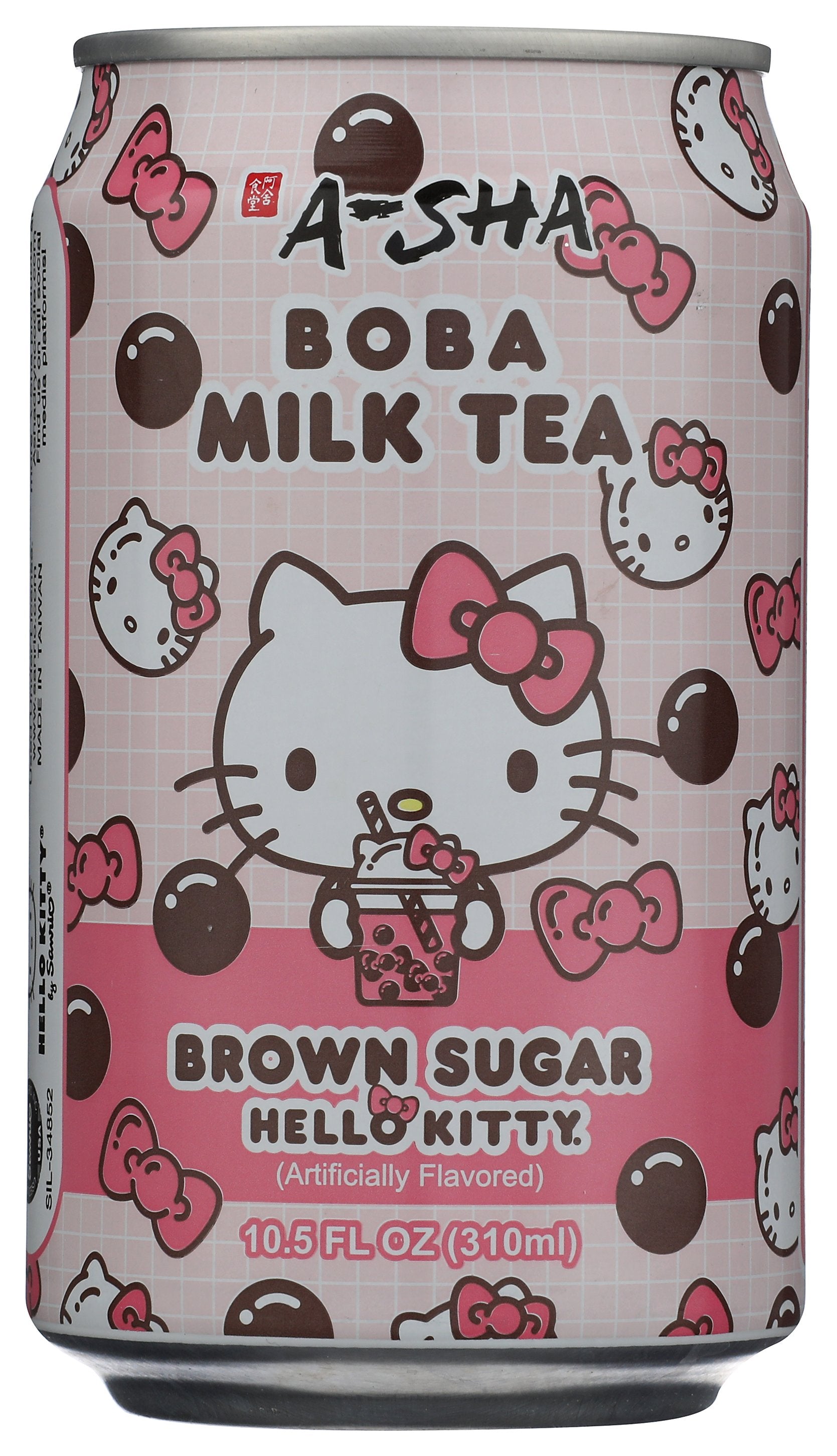 A-Sha Brown Sugar Boba Milk Tea on white background