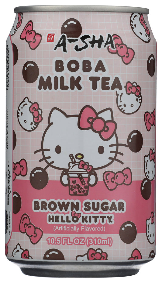 A-Sha Brown Sugar Boba Milk Tea on white background