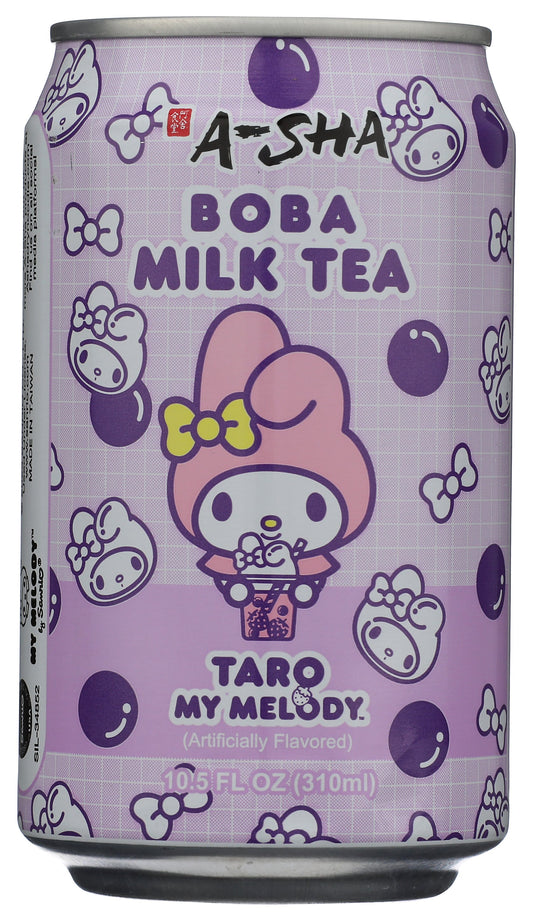 A-Sha Taro Boba Milk Tea on white background