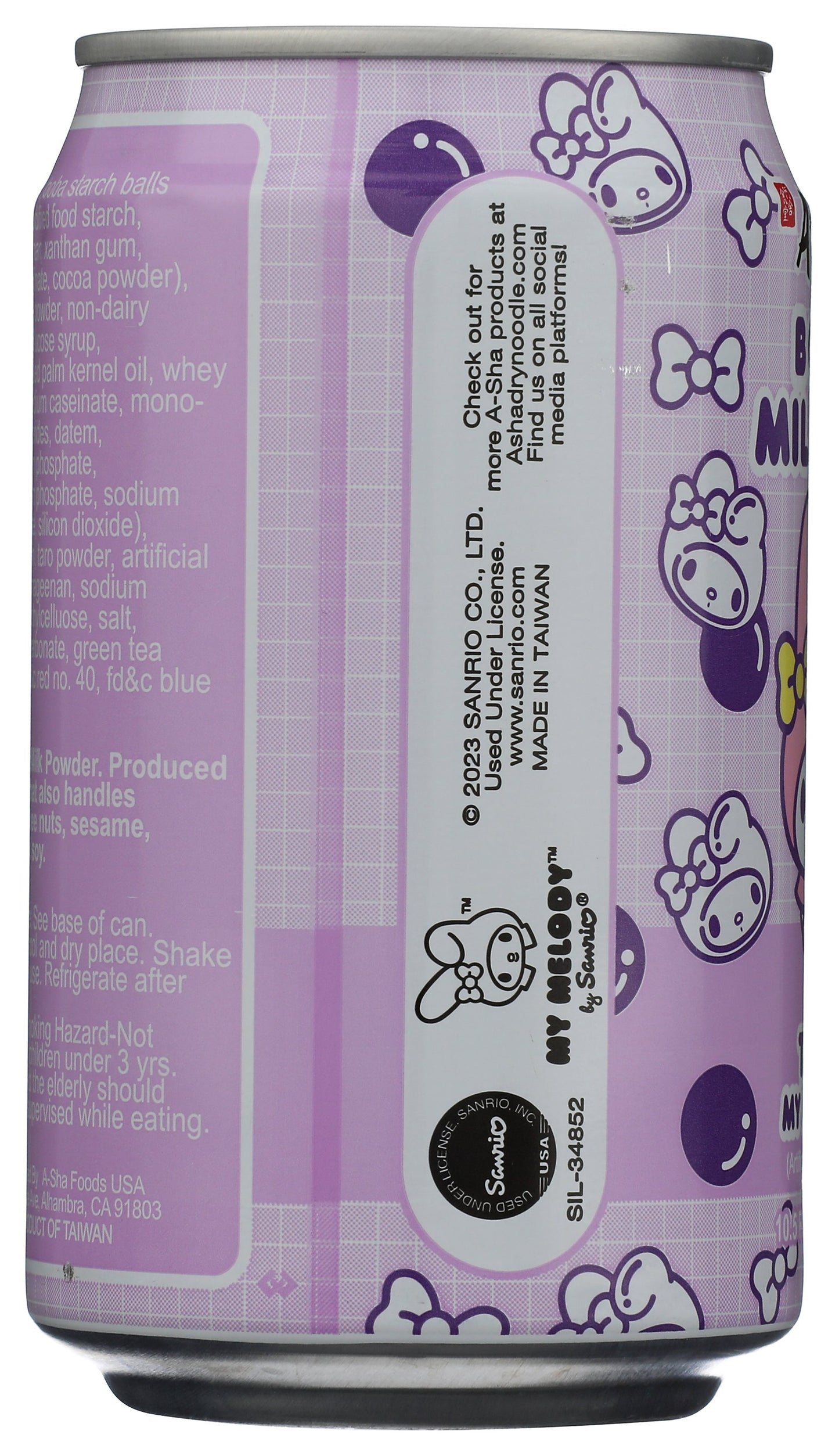 Taro Boba Milk Tea My Melody