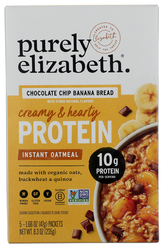 Purely Elizabeth oatmeal on white background