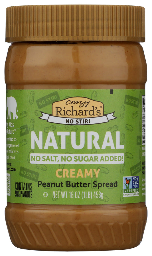 Crazy Richard's peanut butter jar on white background