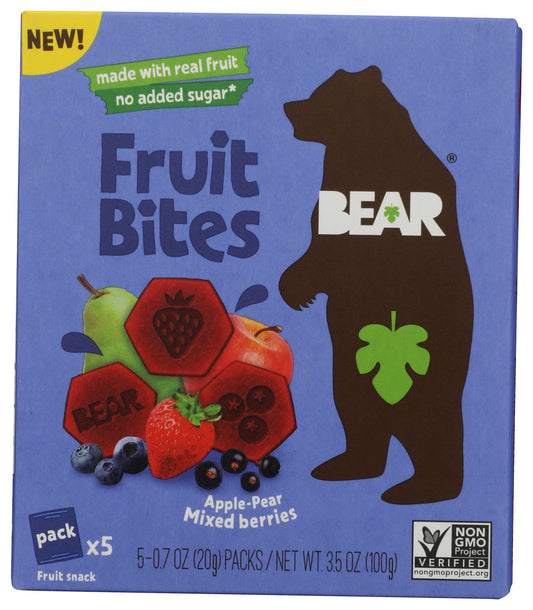 Bear Mixed Berry Fruit Bites on white background