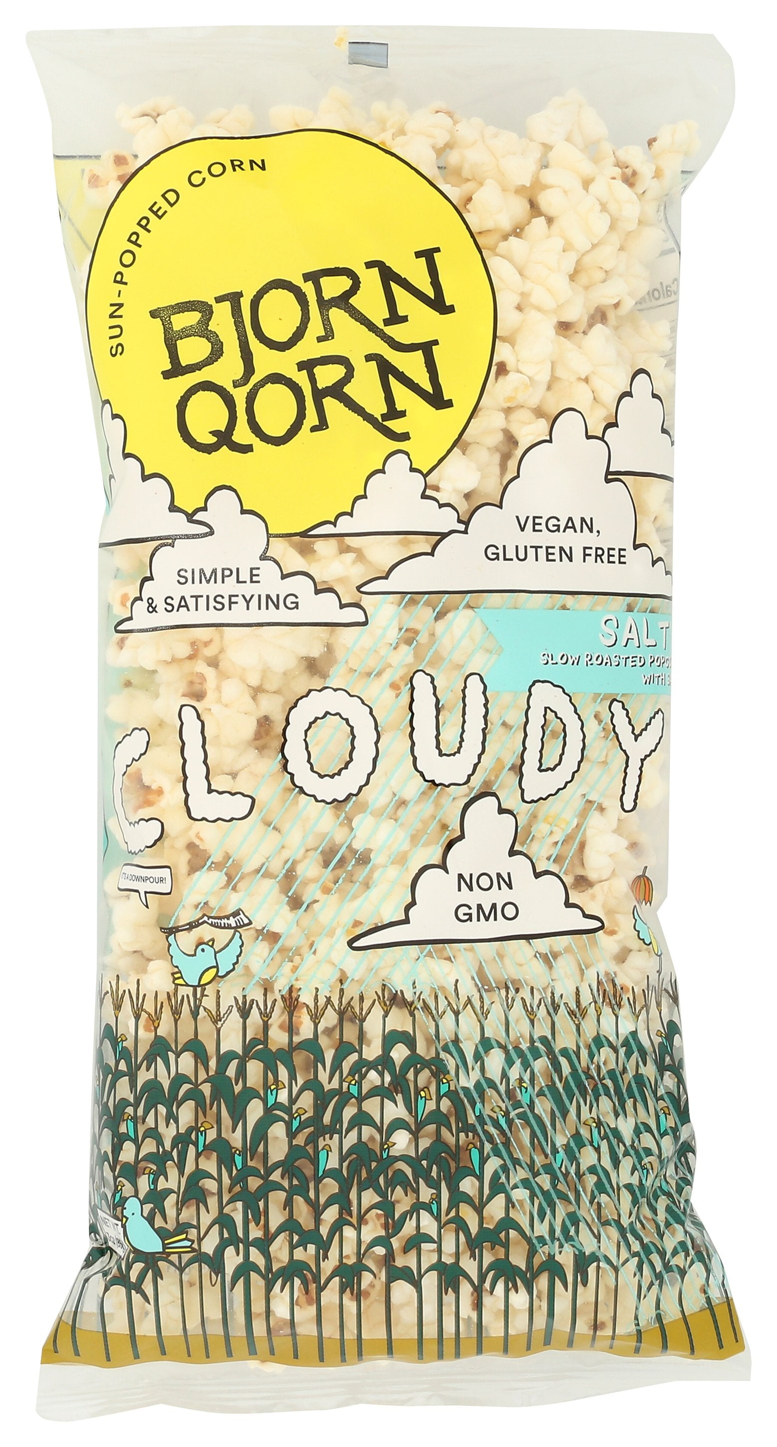 Bjornqorn popcorn on white background