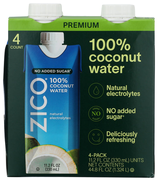 Zico coconut water on white background