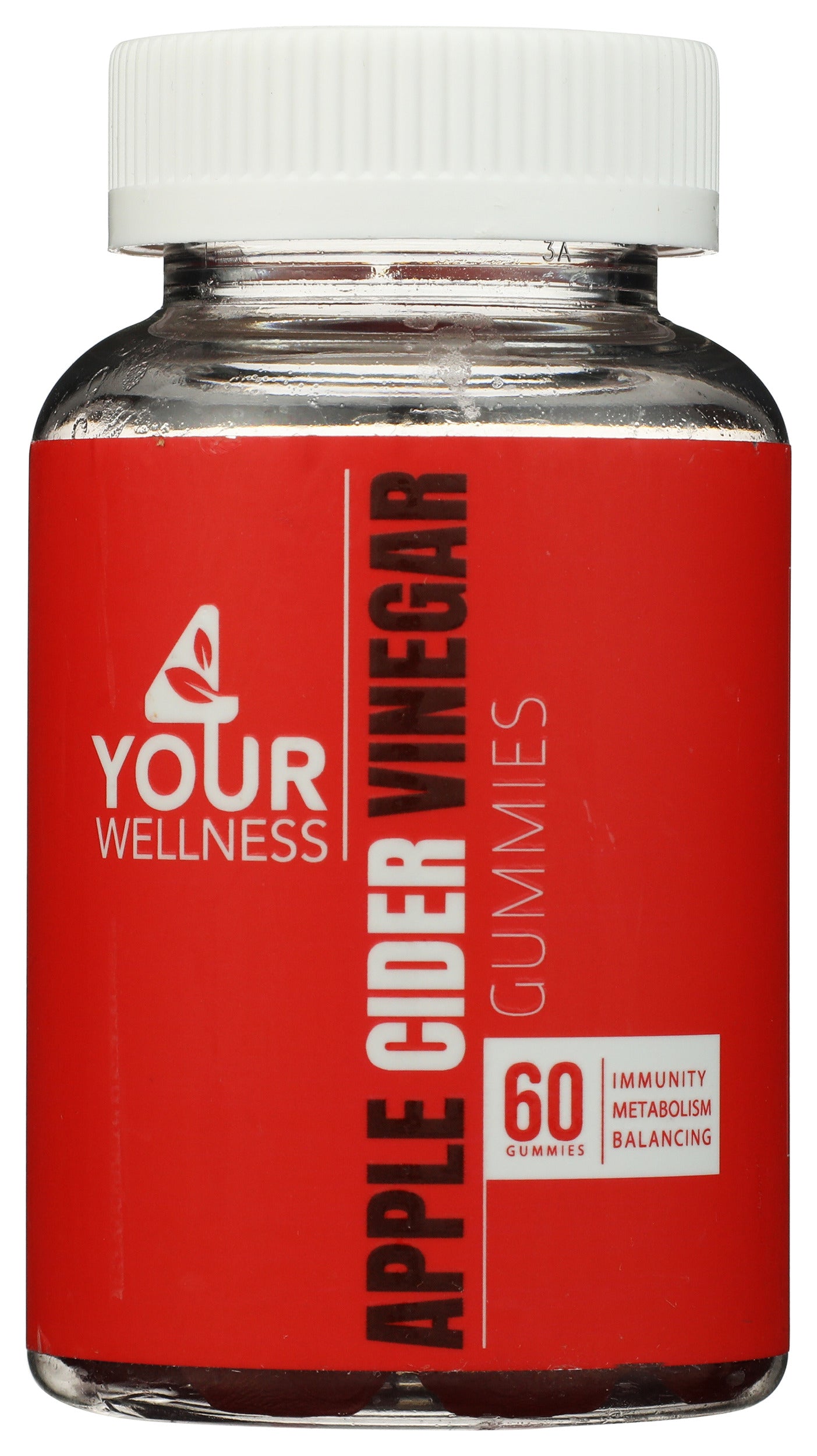4 Your Wellness Apple Cider Vinegar Gummies on white background