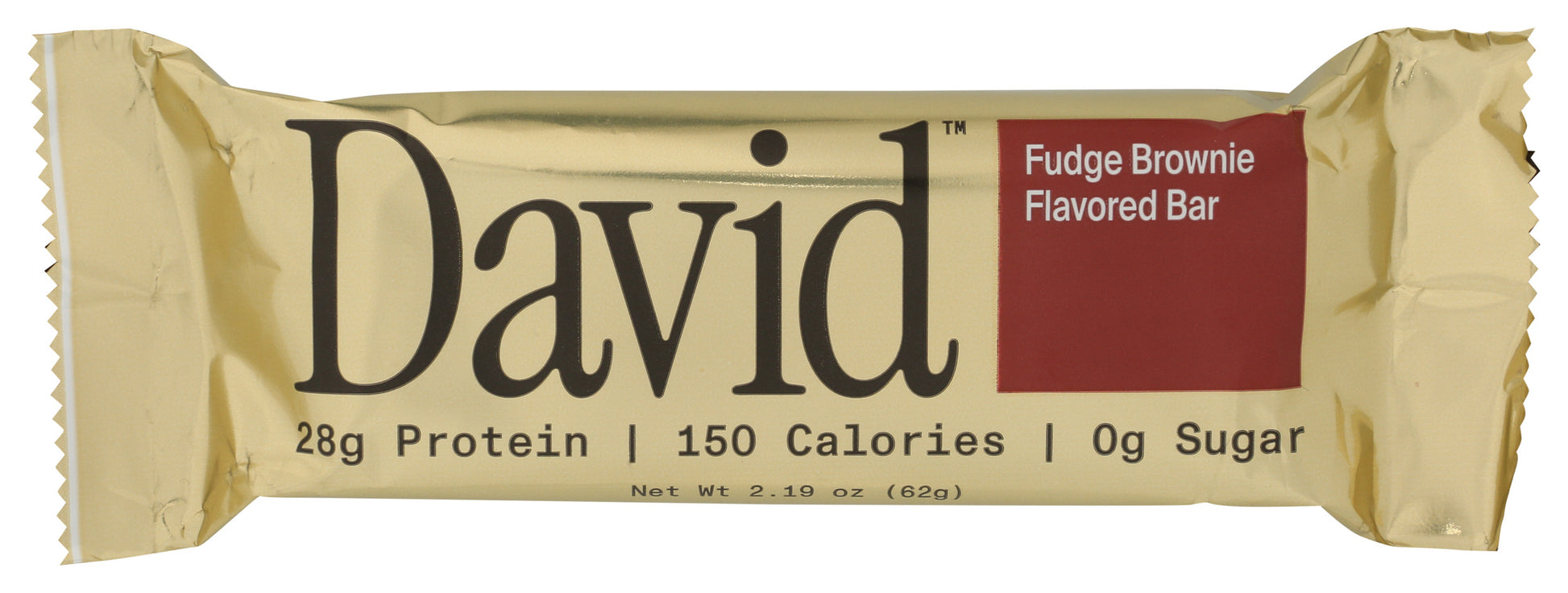David Protein fudge brownie protein bar on white background