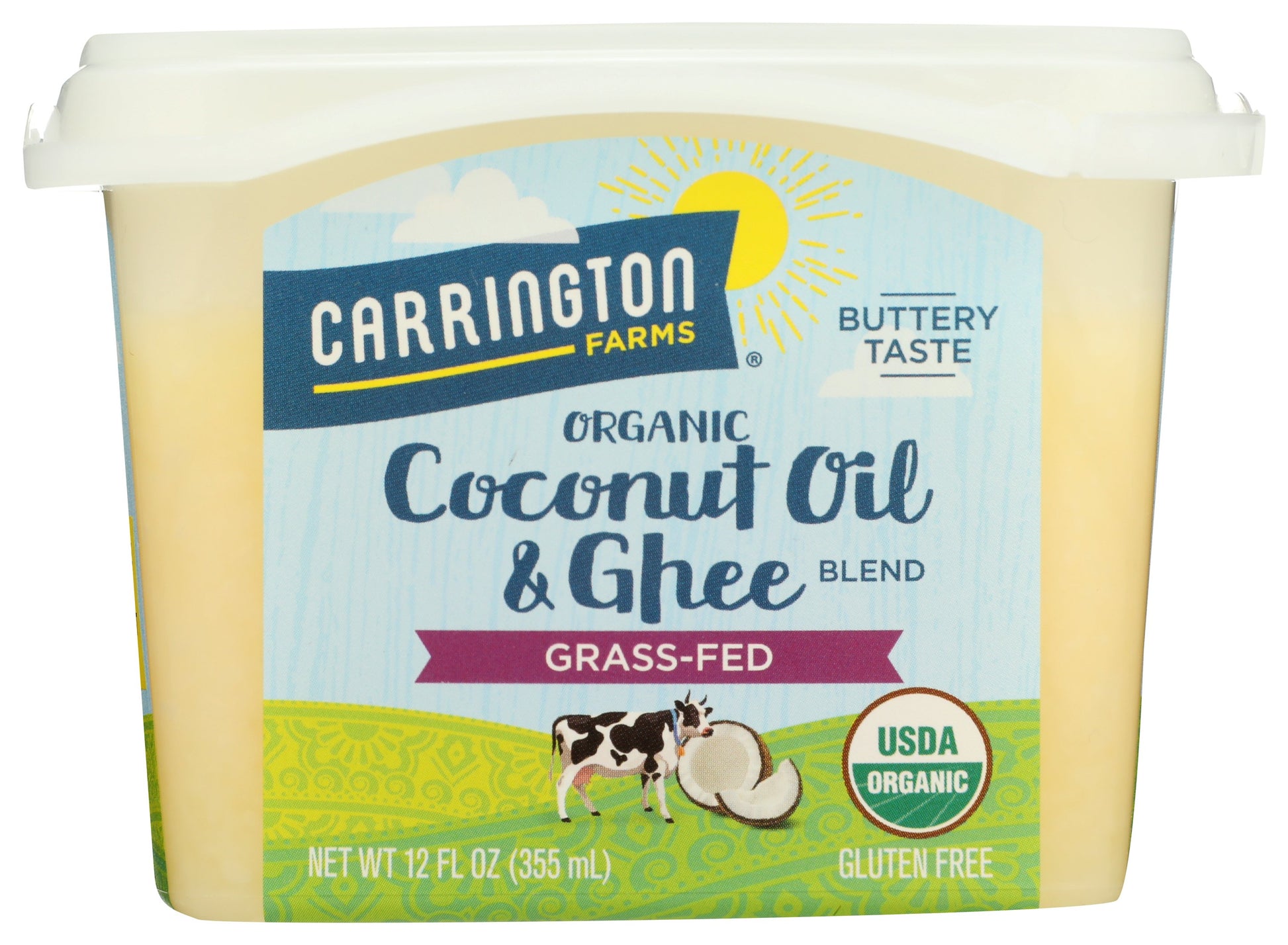 Carrington Farms Organic Coconut Oil & Ghee Spread on white background