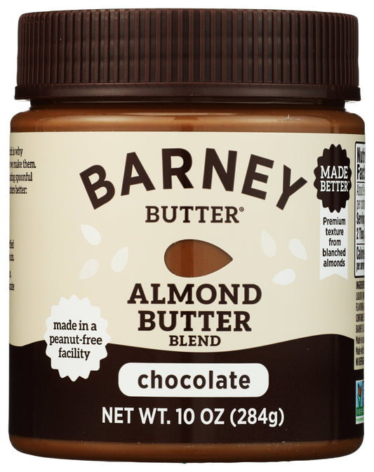 Barney Butter almond butter on white background