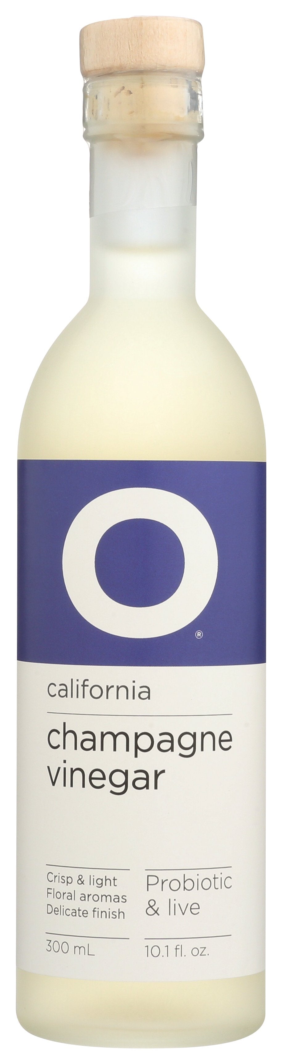 O California Champagne Vinegar on white background