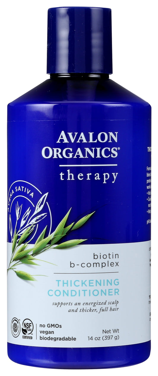 Avalon Organics Biotin Thickening Conditioner on white background