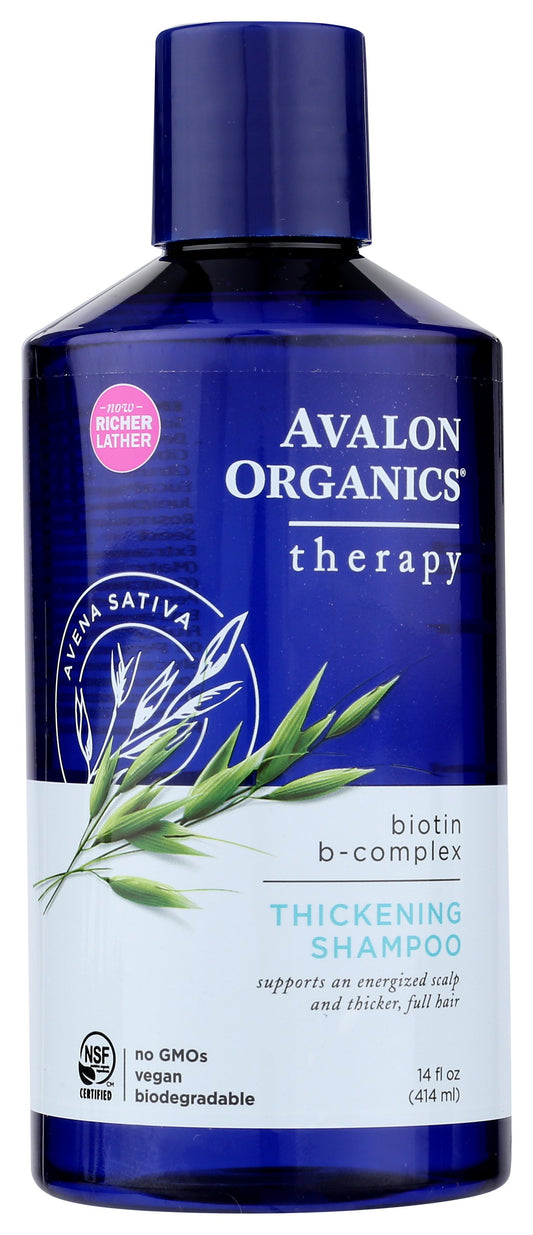 Avalon Organics Biotin Shampoo on white background