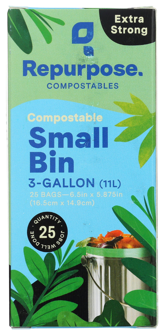 Repurpose biodegradable bags on white background