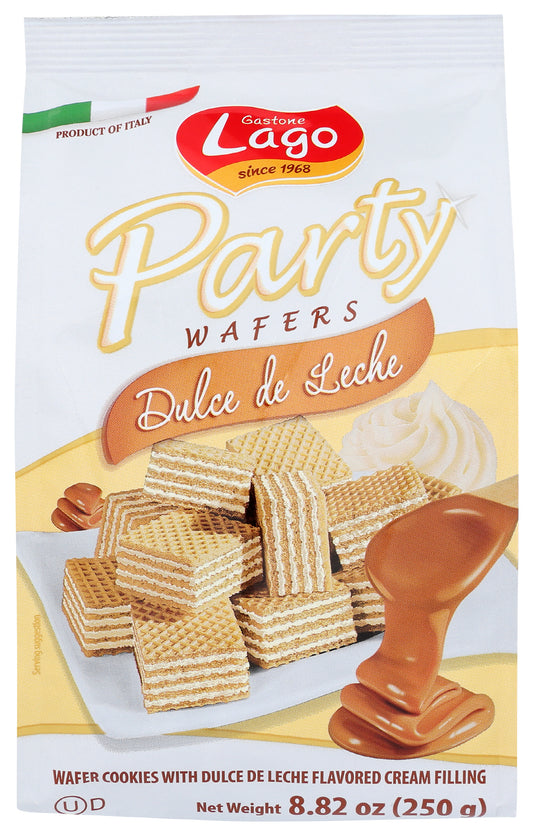 Gastone Lago wafer cookies on white background