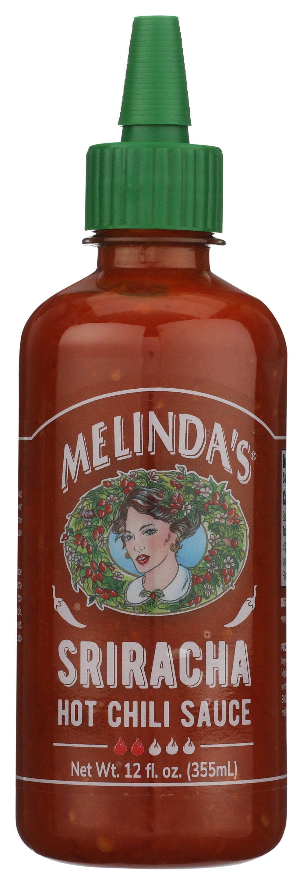 Melinda's Sriracha Hot Sauce on white background
