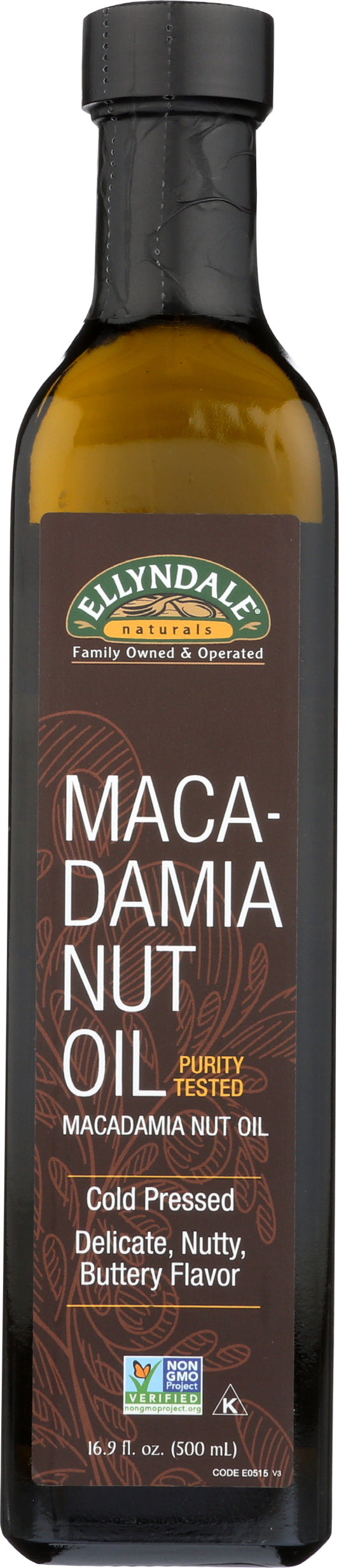 Ellyndale Organics Macadamia Nut Oil on white background