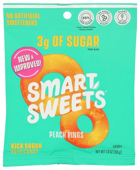Smartsweets Peach Rings on white background