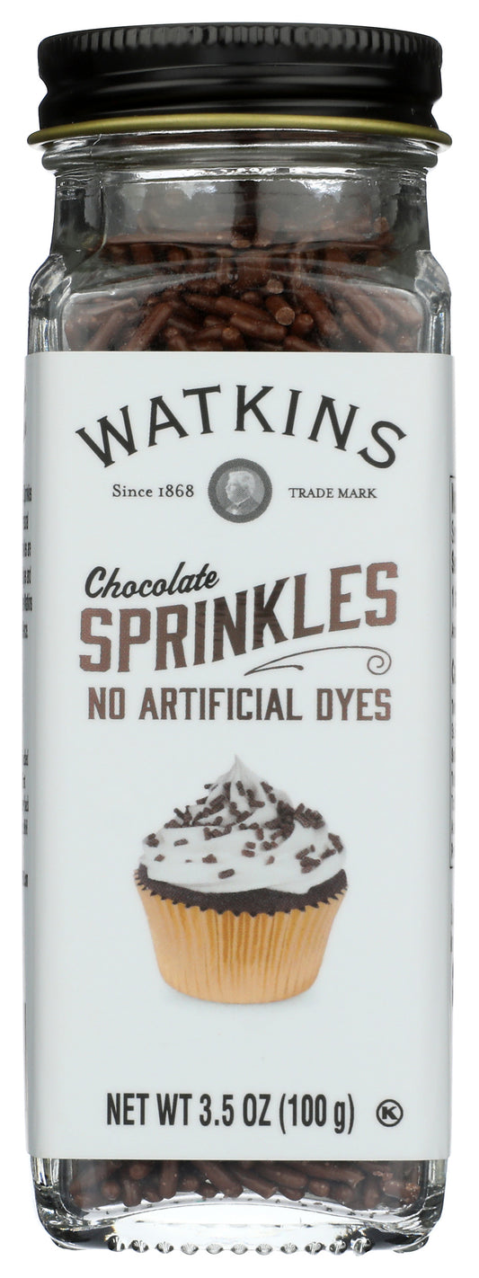 Watkins Chocolate Sprinkles on white background