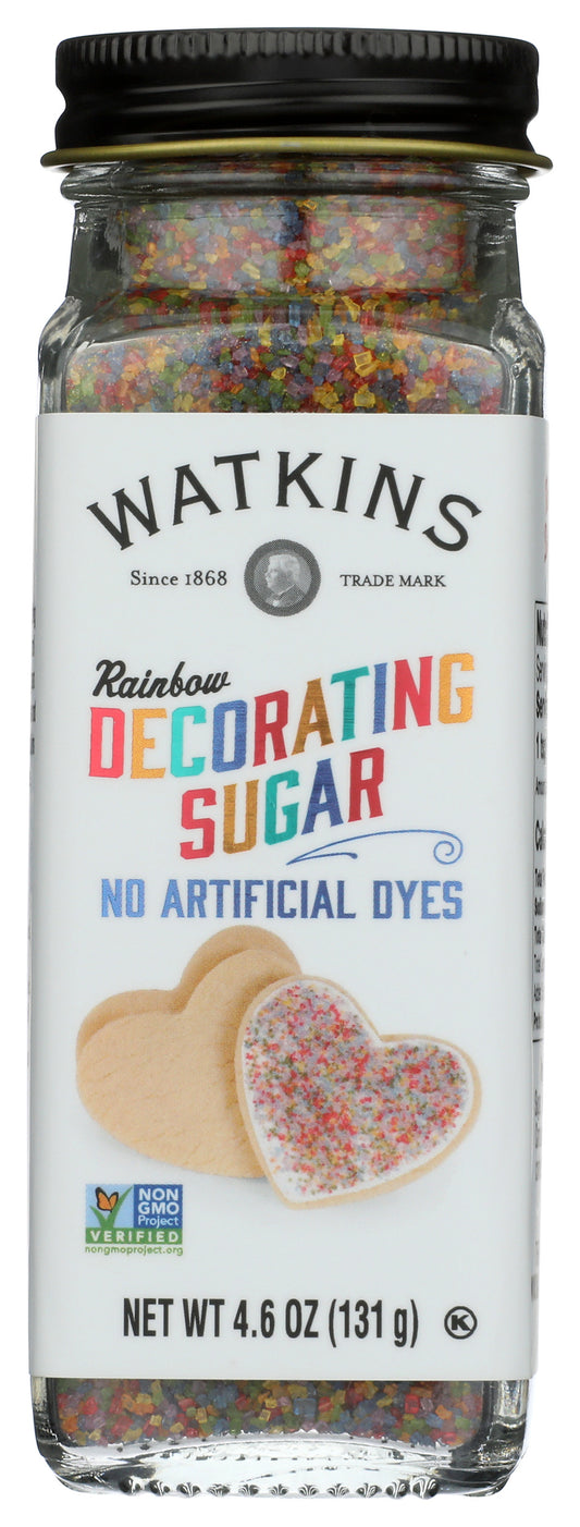 Watkins Rainbow Decorating Sugar on white background