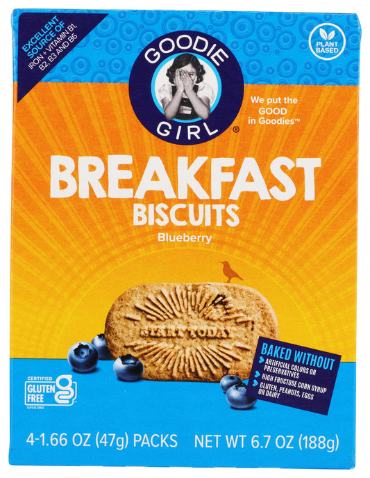 Goodie Girl Blueberry Breakfast Biscuits on white background