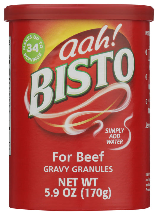 Bisto Red Beef Gravy Granules on white background