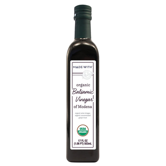 Made-With Organic Balsamic Vinegar on white background