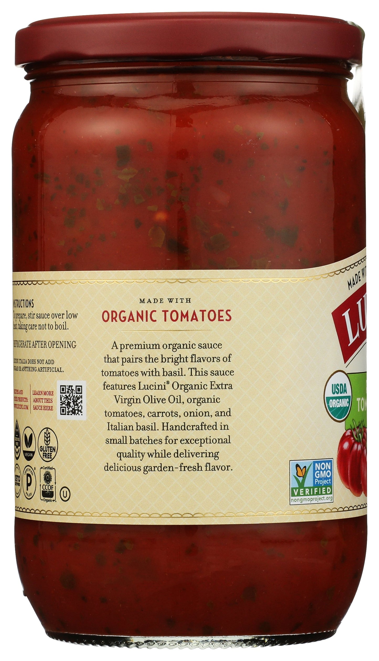 Organic Rustic Tomato Basil Pasta Sauce