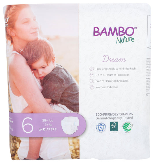 Bambo Nature baby diapers on white background