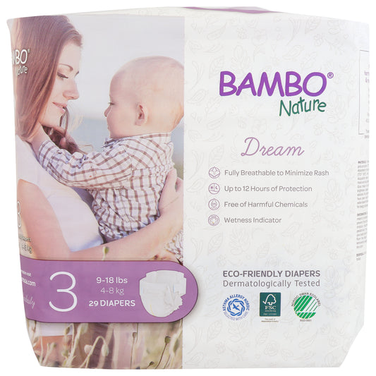 Bambo Nature diapers on white background