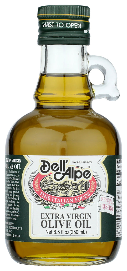 Dell'Alpe Extra Virgin Olive Oil on white background