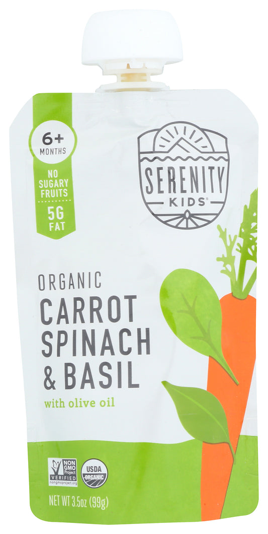Serenity Kids puree pouch on white background