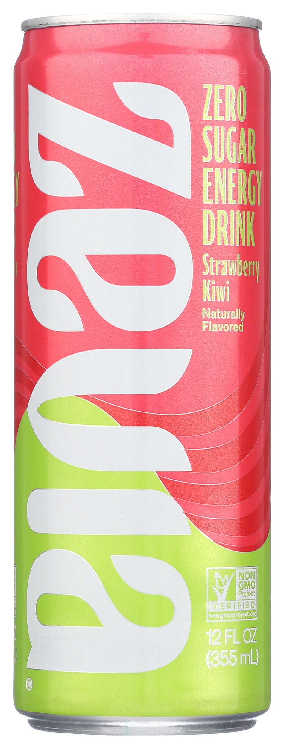 Zevia energy drink on white background