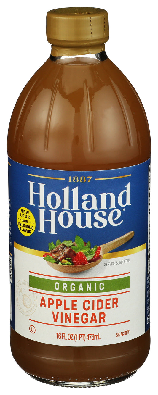 Holland House apple cider vinegar on white background