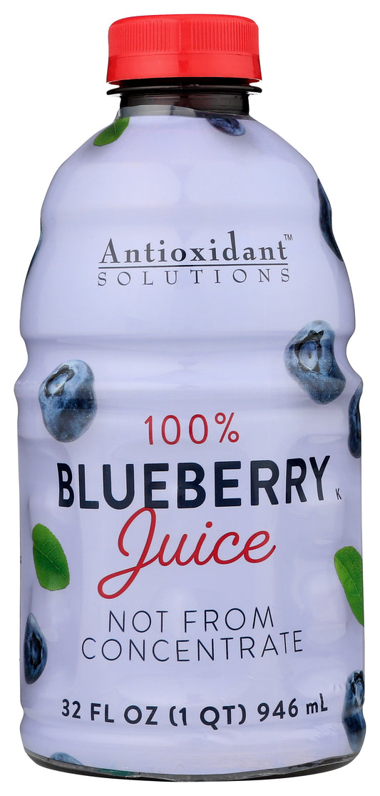 Antioxidant Solutions blueberry juice on white background