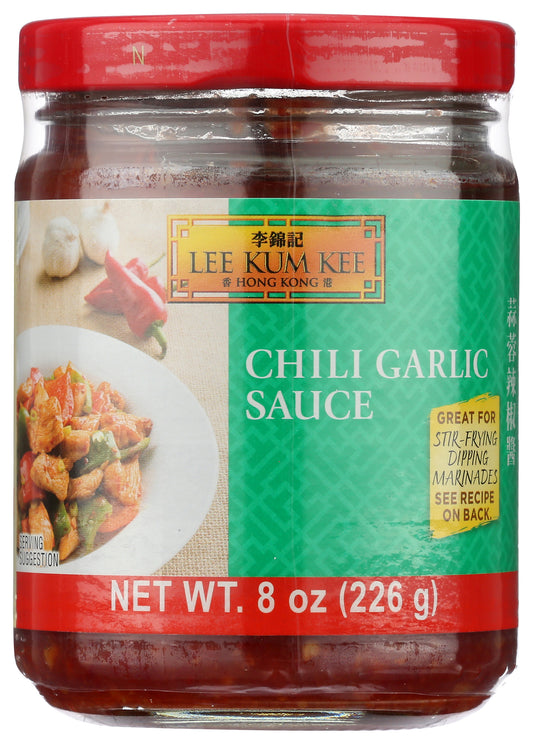 Lee Kum Kee Chili Garlic Sauce on white background