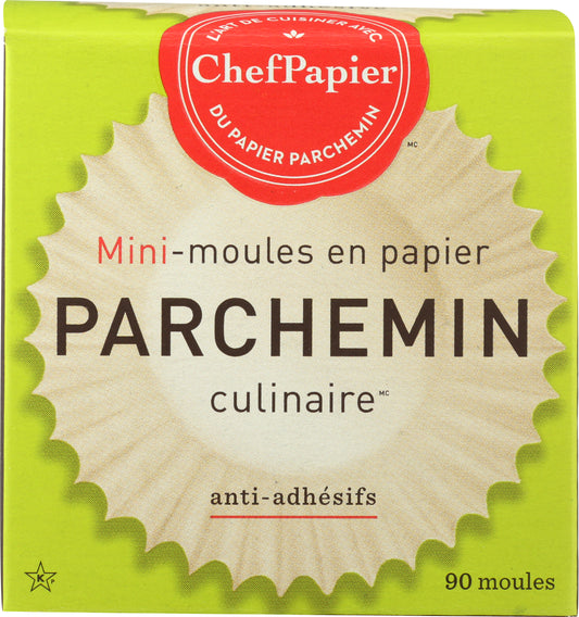 Paperchef parchment mini baking cups on white background