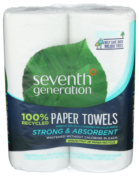 Seventh Generation paper towels on white background