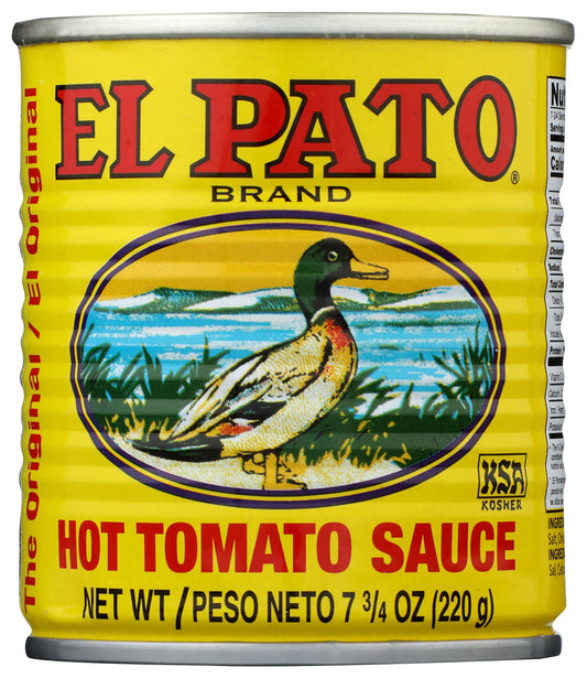 El Pato Brand Hot Style Tomato Sauce on white background