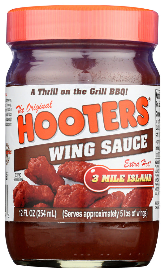 Hooters Extra Hot Wing Sauce on white background