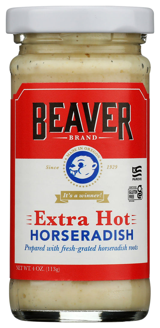 Beaver Horseradish jar on white background